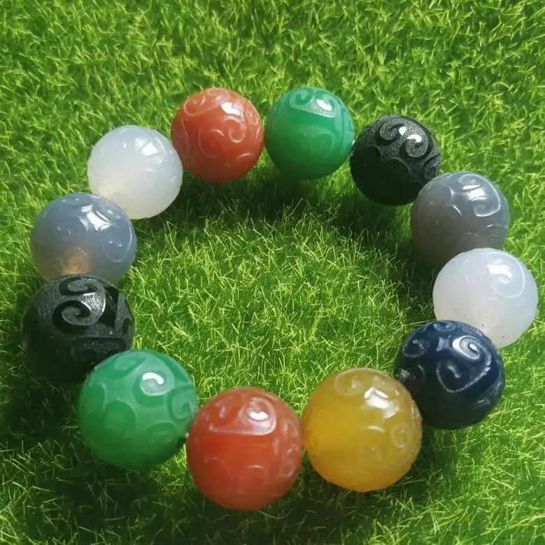 Натуральные многодрагоценные бусины из агата Palisade, браслет с одним кольцом для мужчин, бриллианты 
Натуральные многодрагоценные бусины из агата Palisade, браслет с одним кольцом для мужчин, бриллианты