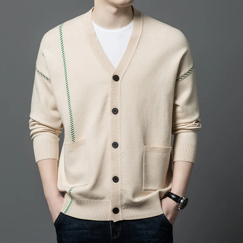 2023V Collar Knitted Cardigan Spring and Autumn Korean Style Drop-Shoulder Sleeve Loose Sweater Fashion Casual Trend Men's Coat
2023V Collar Knitted Cardigan Spring and Autumn Korean Style Drop-Shoulder Sleeve Loose Sweater Fashion Casual Trend Men's Coat