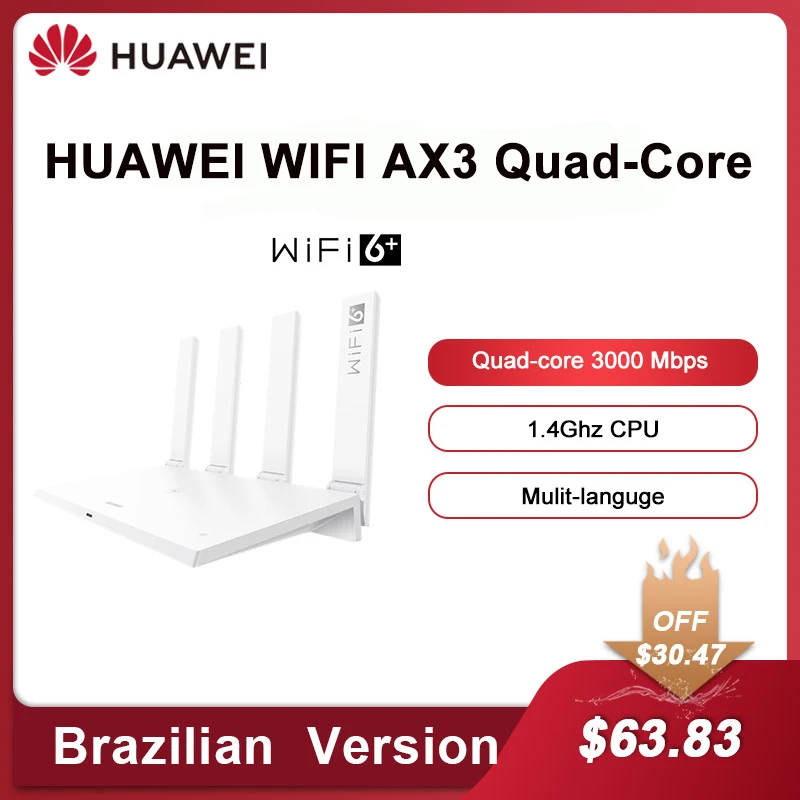 

Huawei AX3 Pro Wifi Quad Core Router Wi-Fi 6+ 3000Mbps Repeater Extender Mesh WiFi Gigabit Rate 5Ghz 2.4GHz Wireless Router