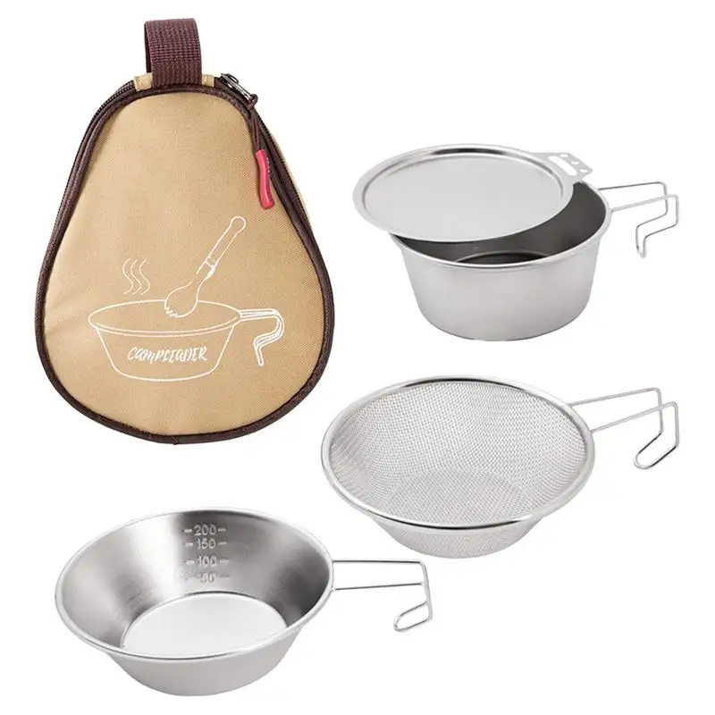 Camping Bowls Anti-Scalding Space-Saving Camp Cup Stainless Steel Bowls With Bag Portable Bowl Anti-Falling Camping Accessories
Camping Bowls Anti-Scalding Space-Saving Camp Cup Stainless Steel Bowls With Bag Portable Bowl Anti-Falling Camping Accessories