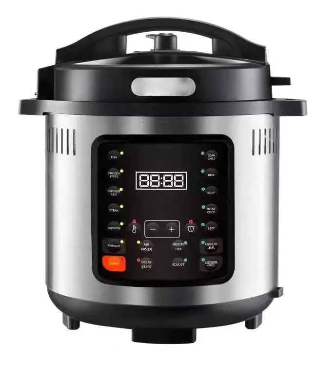 Multifunction air fryer pressure cooker 2 in 1 one lid design, new program panel hot sell 2022
Multifunction air fryer pressure cooker 2 in 1 one lid design, new program panel hot sell 2022