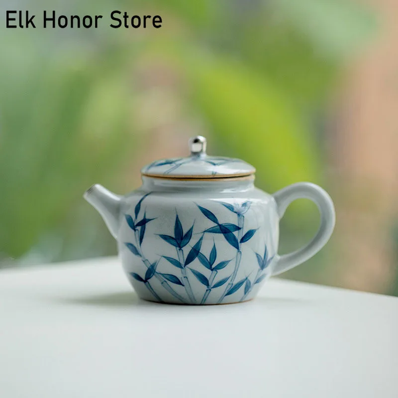 100ml Boutique Pure Hand-painted Small Ceramic Teapot Small Retro Literati Pot Tea Maker Ball Filter Single Pot Kung Fu Tea Set
100ml Boutique Pure Hand-painted Small Ceramic Teapot Small Retro Literati Pot Tea Maker Ball Filter Single Pot Kung Fu Tea Set