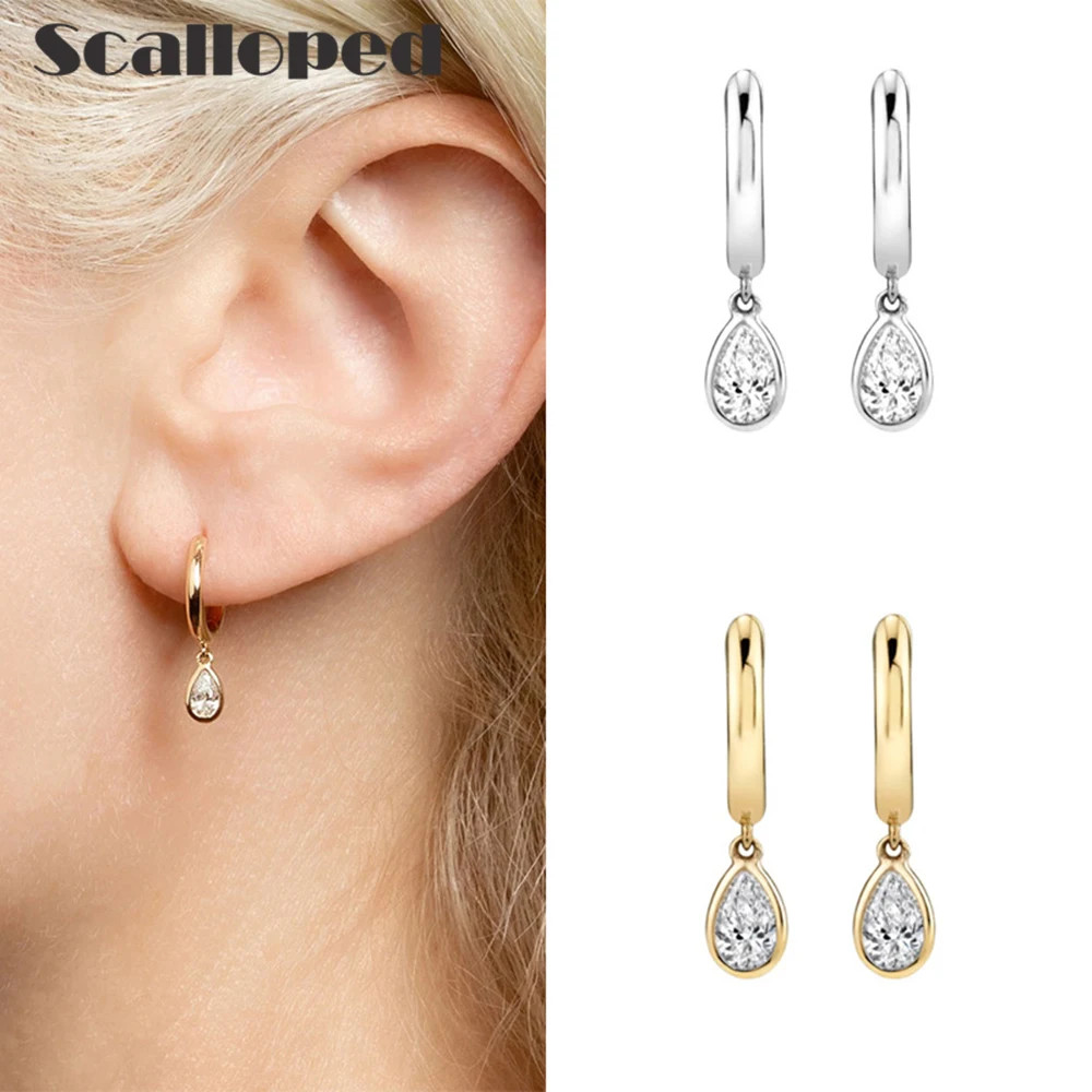 SCALLOPED European Water Drop Zircon Dangle Earring Vintage Creative Women Party Accessory Gold Plated Ear Jewelry Wholesale
SCALLOPED European Water Drop Zircon Dangle Earring Vintage Creative Women Party Accessory Gold Plated Ear Jewelry Wholesale
