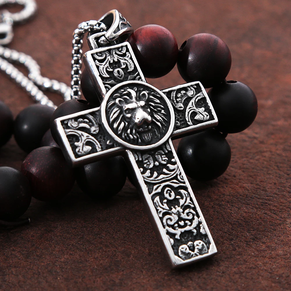 Vintage Engraving Pattern Cross Pendant Necklace Men Punk Biker Stainless Steel Animal Lion Head Necklace Necklace Jewelry Gift
Vintage Engraving Pattern Cross Pendant Necklace Men Punk Biker Stainless Steel Animal Lion Head Necklace Necklace Jewelry Gift