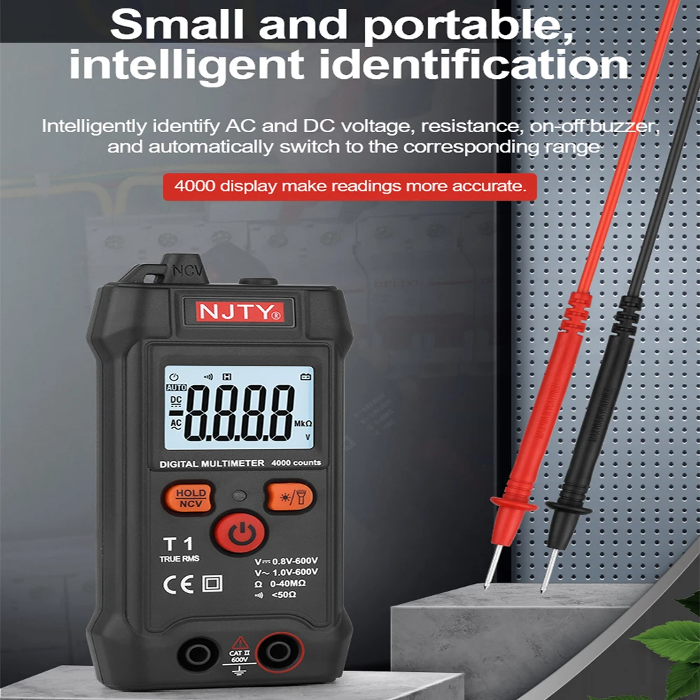 Portable Smart Digital Multimeter True RMS 4000 Counts Mini Automotive Tester With Backlight Auto-Ranging AC DC Voltage Meter
Portable Smart Digital Multimeter True RMS 4000 Counts Mini Automotive Tester With Backlight Auto-Ranging AC DC Voltage Meter
