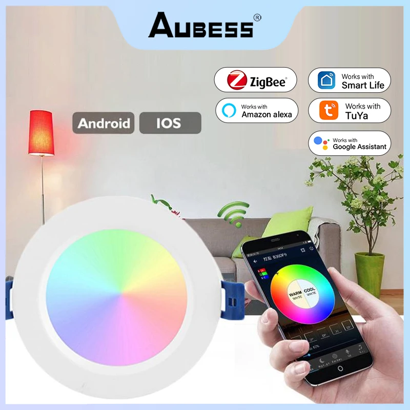 Aubess Zigbee 3.0 LED Downlight 10/12W Spot Light Recessed Round Light 3.5/4 Inch Smart Home Lamp Work With Alexa Google Home
Aubess Zigbee 3.0 LED Downlight 10/12W Spot Light Recessed Round Light 3.5/4 Inch Smart Home Lamp Work With Alexa Google Home