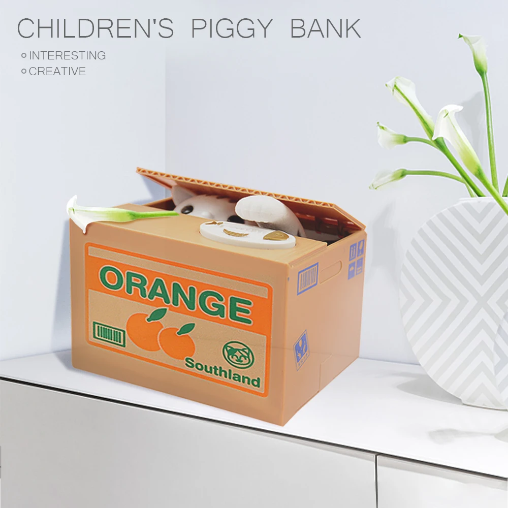 

Kids Gift Money Saving Box Hot Sale Piggy Banks Automated Panda Cat Steal Coin Bank Electronic Money Boxes Cute