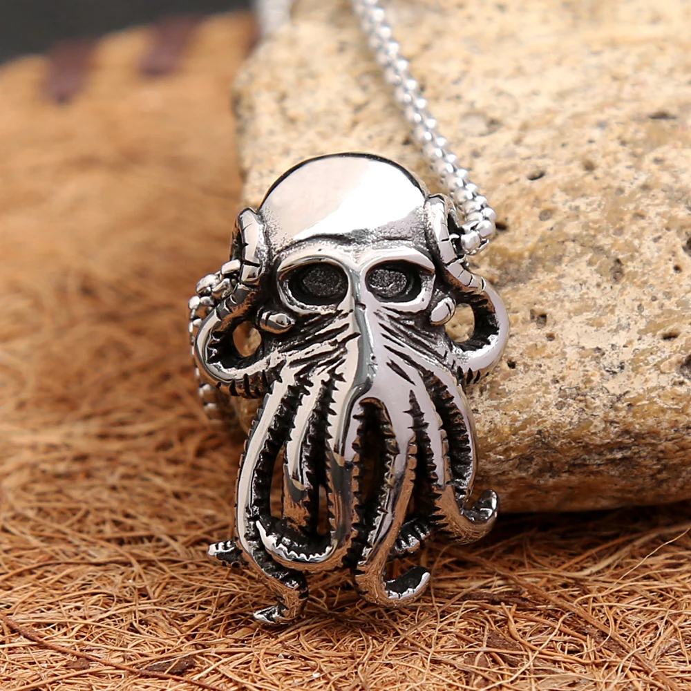 Punk Vintage Stainless Steel Octopus Pendant Necklace For Men Fashion Cthulhu Mythology Sea Monster Necklaces Jewelry Wholesale
Punk Vintage Stainless Steel Octopus Pendant Necklace For Men Fashion Cthulhu Mythology Sea Monster Necklaces Jewelry Wholesale