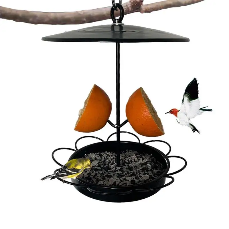 

Металлическая кормушка для птиц, садовая кормушка с крючком, для двора, заднего двора, поднос для кормления птиц, защита от дождя, подарок для любителей птиц