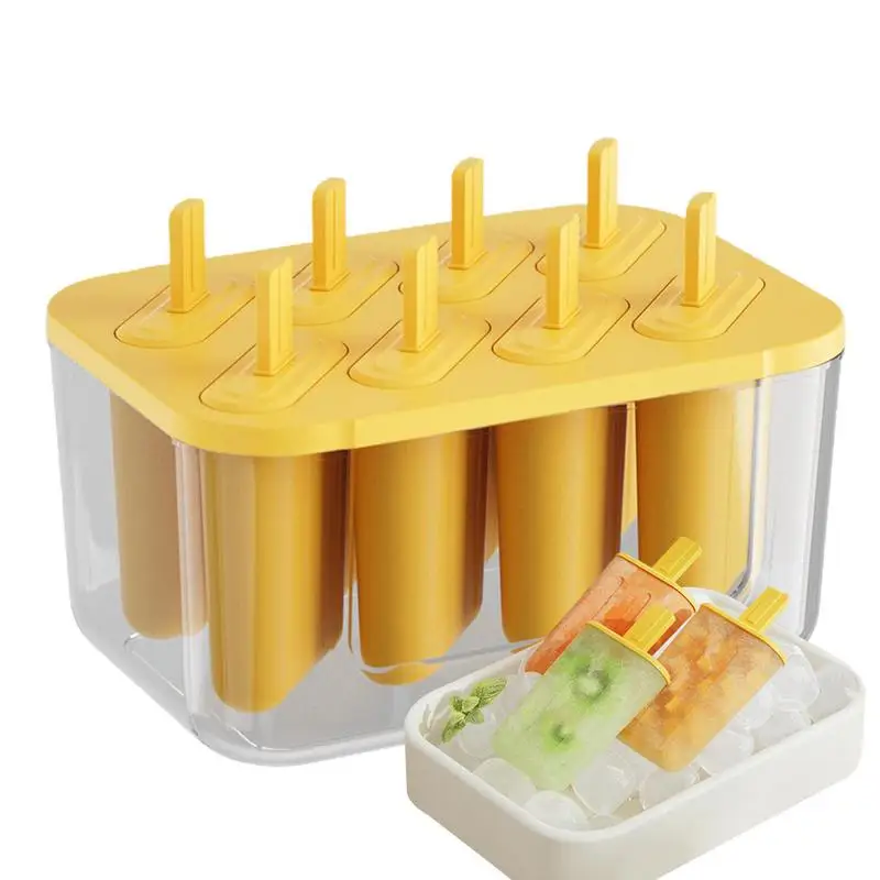 

Homemade Popsicle Molds 8 Piece Set With Ice Cube Tray Popsicle Makers DIY Mould Ice Pop Cake Pop Mold For Ice Cream Cube Maker