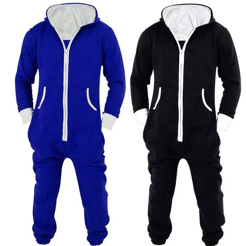 

Adults Unisex Onesies Pyjamas Mens Women One Piece Cotton Pajamas Sleepwear Onesies Sleepsuit Black/blue