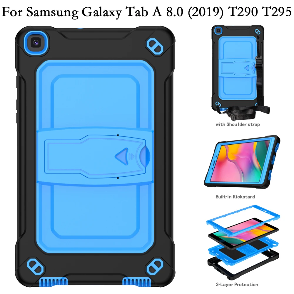 Funda Case For Samsung Galaxy Tab A 8.0 2019 T295 T290 Shockproof Silicone PC Stand Tablet Cover with Shoulder Strap
Funda Case For Samsung Galaxy Tab A 8.0 2019 T295 T290 Shockproof Silicone PC Stand Tablet Cover with Shoulder Strap
