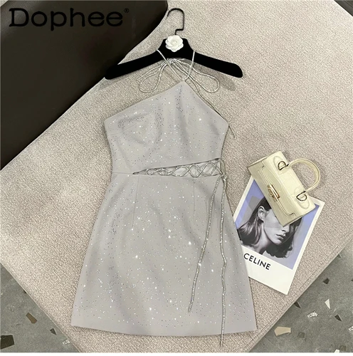 Sexy Waist Hollow-out Rhinestone Lace-up Dress for Women 2022 Summer New Trendy Backless Halter Party Dresses Lady Slim Outfits
Sexy Waist Hollow-out Rhinestone Lace-up Dress for Women 2022 Summer New Trendy Backless Halter Party Dresses Lady Slim Outfits