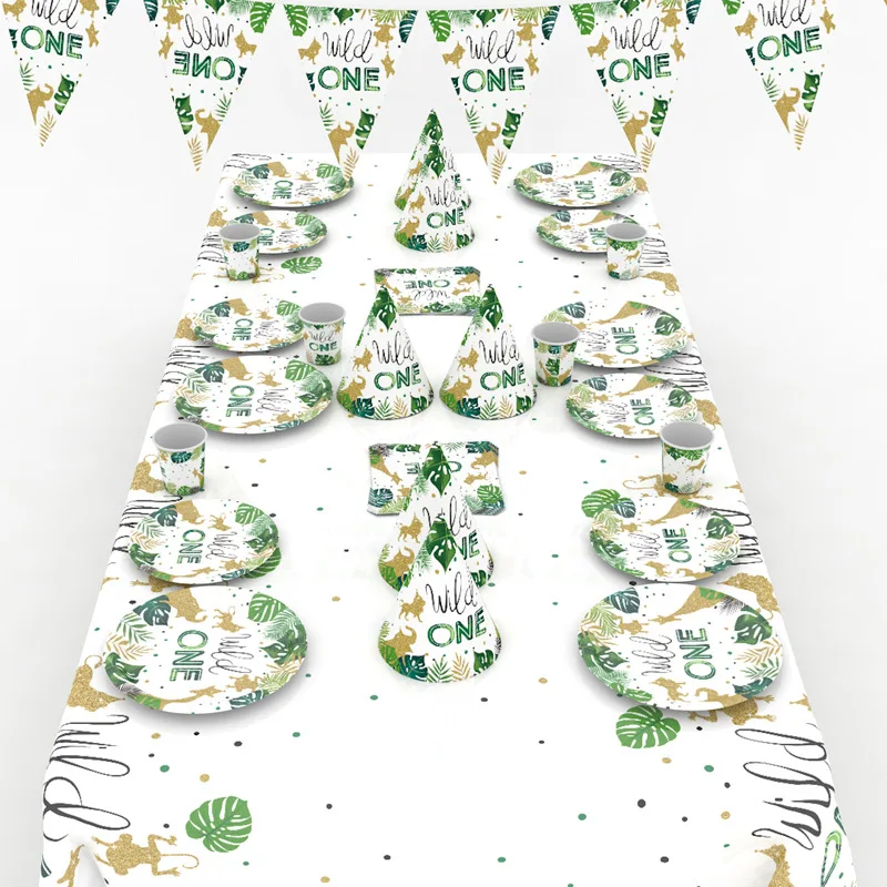 Jungle Birthday Party Disposable Tableware 1st Wild One Birthday Party Decoration Green Jungle Safari Theme Party Decoration
Jungle Birthday Party Disposable Tableware 1st Wild One Birthday Party Decoration Green Jungle Safari Theme Party Decoration