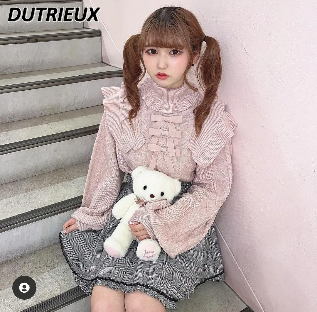 2023 Autumn and Winter New Bowknot Sweet Girl Sweater Pure Color All-Matching Cute Inner Wear Knitted Pullover for Women
2023 Autumn and Winter New Bowknot Sweet Girl Sweater Pure Color All-Matching Cute Inner Wear Knitted Pullover for Women