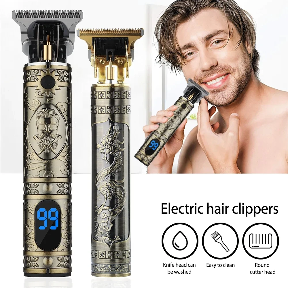 

New in Vintage Hair Cutting Machine Trimmer Cordless Hair finishing Beard Clipper for Men Electric Shaver Razors USB