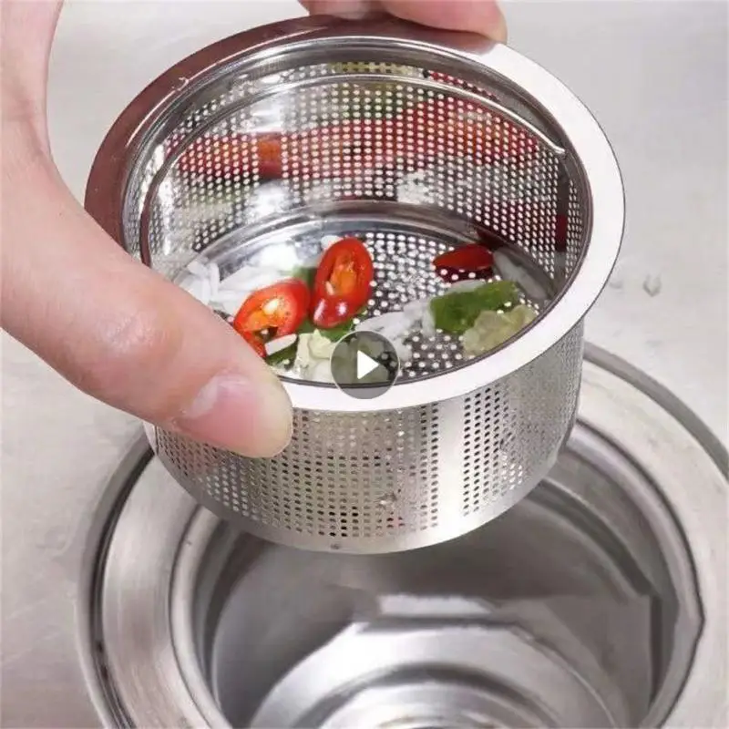 Kitchen Sink Filter Drain Basket Plug Dense Hole Stainless Steel Water Basin Sink Strainer With Handle Drain Kitchen Accessories
Kitchen Sink Filter Drain Basket Plug Dense Hole Stainless Steel Water Basin Sink Strainer With Handle Drain Kitchen Accessories