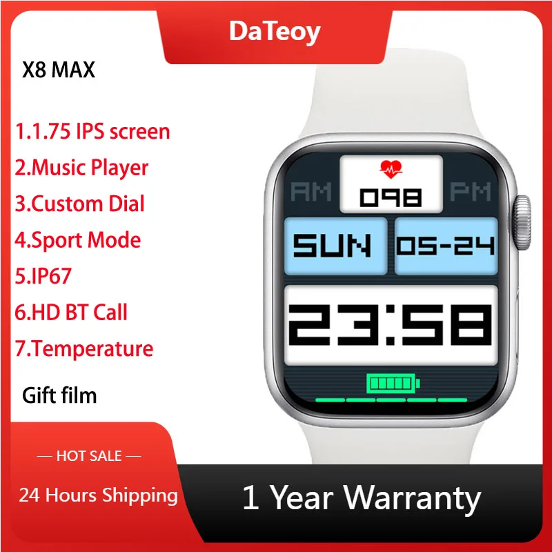 SmartWatch X8 Max Wholesale Bluetooth Call Smart Watch Custom Face Sleep Monitoring Heart-rate Man Women PK T500 I7 Pro D20
SmartWatch X8 Max Wholesale Bluetooth Call Smart Watch Custom Face Sleep Monitoring Heart-rate Man Women PK T500 I7 Pro D20