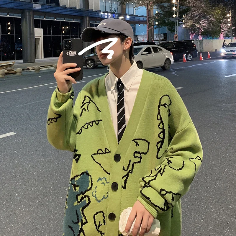 New Oversized Cardigan Knitted Sweater Streetwear Loose Male Top Coat 2022 Hip Hop Sweater Cartoon Pattern Pullovers Men
New Oversized Cardigan Knitted Sweater Streetwear Loose Male Top Coat 2022 Hip Hop Sweater Cartoon Pattern Pullovers Men