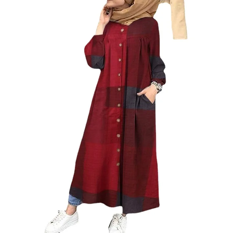 Large size women's clothing autumn loose dark pattern cotton and hemp printing casual long -sleeved retro long dress
Large size women's clothing autumn loose dark pattern cotton and hemp printing casual long -sleeved retro long dress