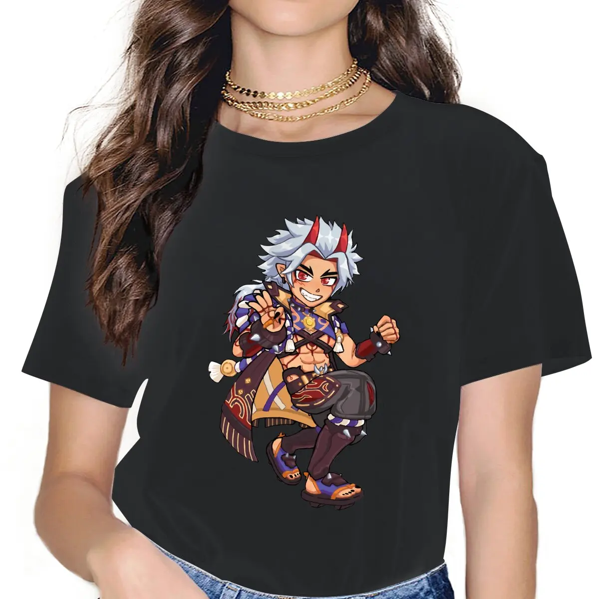 Women Arataki Itto Smile T Shirts Genshin Impact Game 100% Cotton Clothing Creative Short Sleeve Round Neck Tees Birthday Gift
Women Arataki Itto Smile T Shirts Genshin Impact Game 100% Cotton Clothing Creative Short Sleeve Round Neck Tees Birthday Gift