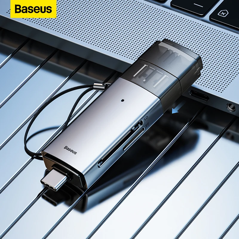Baseus Card Reader USB C & USB3.0 to SD Micro SD TF Memory Card Device 104MB/s 2TB Smart Cardreader for Laptop Accessories
Baseus Card Reader USB C & USB3.0 to SD Micro SD TF Memory Card Device 104MB/s 2TB Smart Cardreader for Laptop Accessories