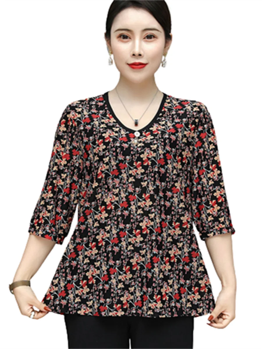 Женская весенне-летняя блузка, с круглым вырезом, большие размеры, 6XL, WY0384 
Женская весенне-летняя блузка, с круглым вырезом, большие размеры, 6XL, WY0384