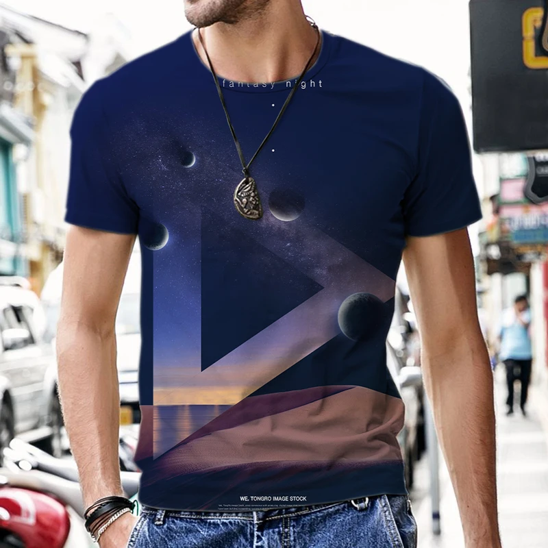 New Creative night sky pattern men's short-sleeved T-shirt high quality hip-hop street beach men's street shirt plus size
New Creative night sky pattern men's short-sleeved T-shirt high quality hip-hop street beach men's street shirt plus size
