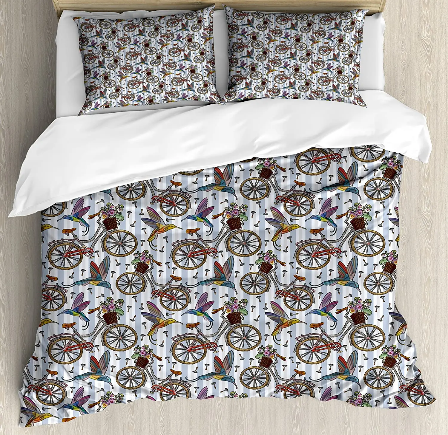 Bicycle Bedding Set Nostalgic Bicycle Summer Flowers in Bas 3pcs Duvet Cover Set Bed Set Quilt Cover Pillow Case Comforter Cover
Bicycle Bedding Set Nostalgic Bicycle Summer Flowers in Bas 3pcs Duvet Cover Set Bed Set Quilt Cover Pillow Case Comforter Cover