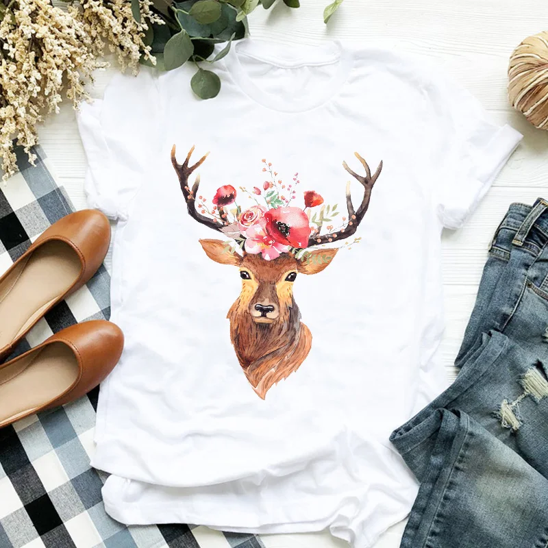 Women Lady Flower Deer Elegant Fashion Cute Print Skull Ladies T Tee Tshirt Womens Female Top Shirt Clothes Graphic T-shirt
Women Lady Flower Deer Elegant Fashion Cute Print Skull Ladies T Tee Tshirt Womens Female Top Shirt Clothes Graphic T-shirt