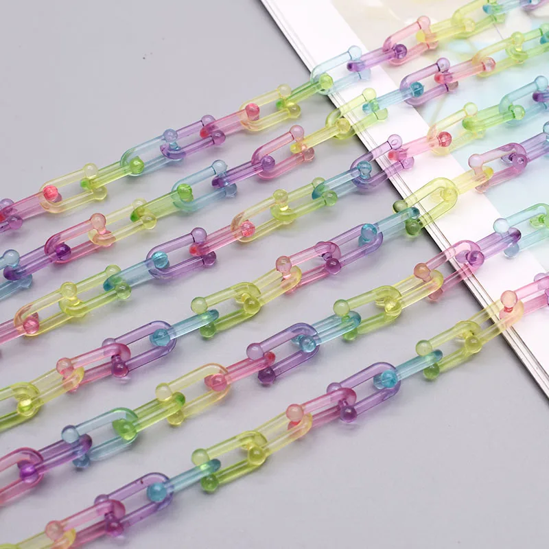 Length 70cm Transparent rainbow Color Acrylic Link Chain Lobster Clasp Chains For Sun Glasses Chain Jewelry Making Links Chain
Length 70cm Transparent rainbow Color Acrylic Link Chain Lobster Clasp Chains For Sun Glasses Chain Jewelry Making Links Chain