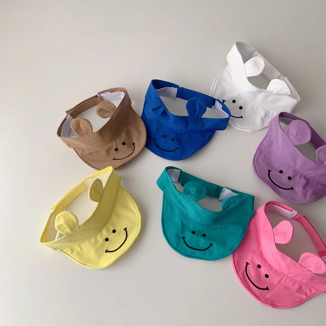 Children Summer New Cap Baby Girl Empty Top Cute Ears Smiley Print Big Brim Sun Protection Hat Boy Adjustable Cotton Peaked Hats
Children Summer New Cap Baby Girl Empty Top Cute Ears Smiley Print Big Brim Sun Protection Hat Boy Adjustable Cotton Peaked Hats