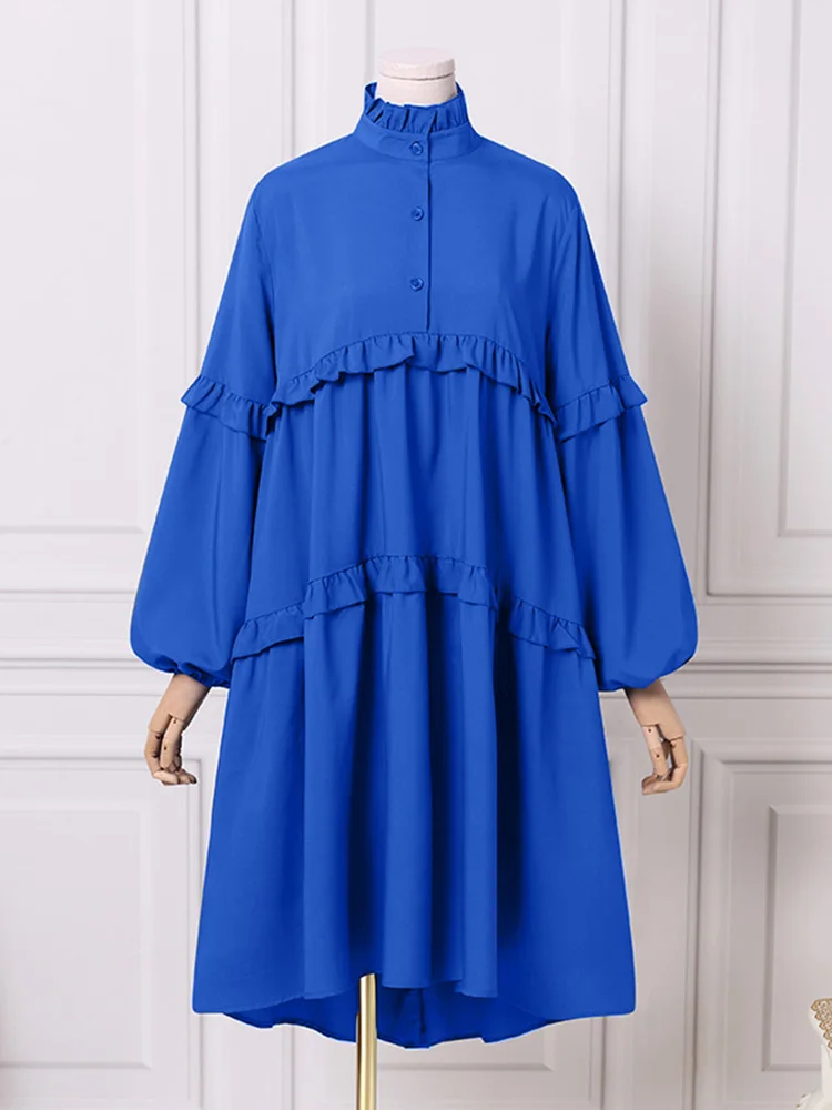 Oversized Fashion Women Bohemian Dress 2022 Autumn Puff Sleeve Ruffle Knee Length Vestido ZANZEA Casual Solid Loose Party Robe 1
Oversized Fashion Women Bohemian Dress 2022 Autumn Puff Sleeve Ruffle Knee Length Vestido ZANZEA Casual Solid Loose Party Robe 1