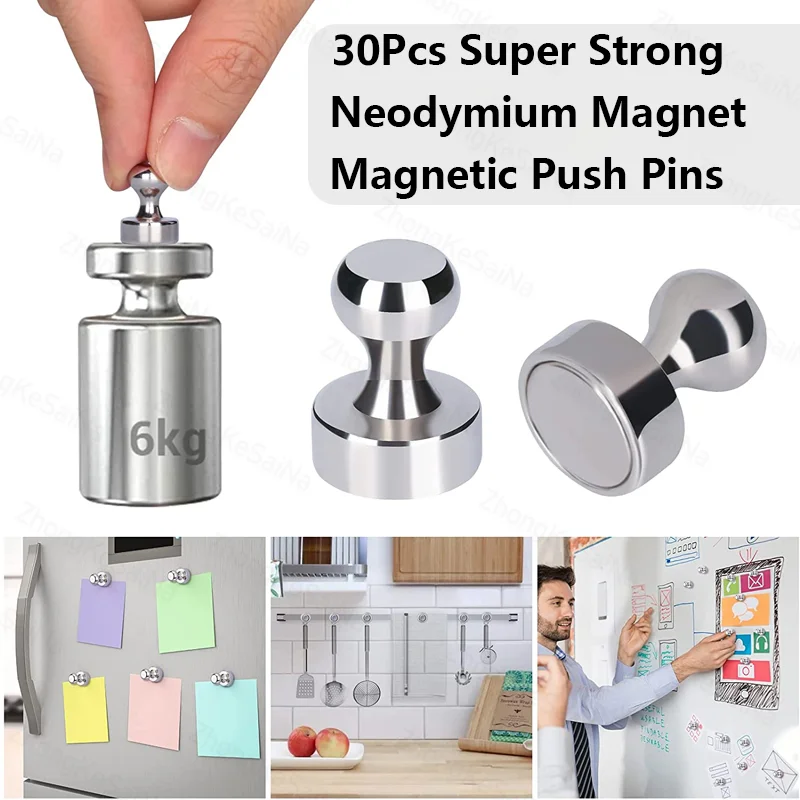 30Pcs Magnetic Push Pin Super Strong Neodymium Magnet Durable Thumb Tacks Sucker for Refrigerator Whiteboard Kitchen Magnet Hook
30Pcs Magnetic Push Pin Super Strong Neodymium Magnet Durable Thumb Tacks Sucker for Refrigerator Whiteboard Kitchen Magnet Hook