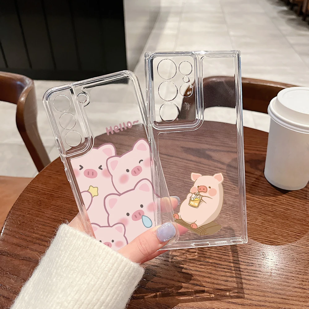 Phone Case For Samsung Galaxy S21 FE S22 Plus Cartoon Cute Pig Cases For Galaxy S23 S22Ultra Transparent Soft Silicone TPU Cover 
Phone Case For Samsung Galaxy S21 FE S22 Plus Cartoon Cute Pig Cases For Galaxy S23 S22Ultra Transparent Soft Silicone TPU Cover