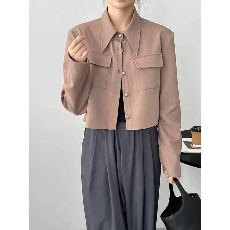 Elegant Blazers Coat for Women Fashion Long Sleeve Streetwear Jackets Turn Down Collar Pockets Top 2023 Autumn Winter Coats
Elegant Blazers Coat for Women Fashion Long Sleeve Streetwear Jackets Turn Down Collar Pockets Top 2023 Autumn Winter Coats