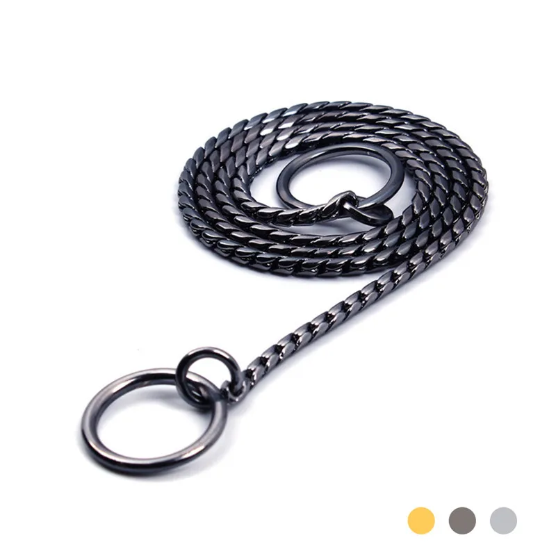 

Metal Dog Collar Chain Adjustable P Pinch Pet Collars Strong Durable Snake Chain Training Necklace for Small Large Big Dogs Item