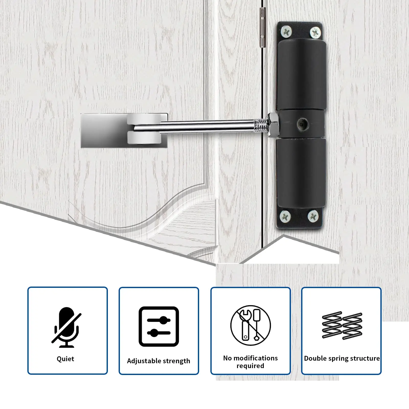 Safety Spring Door Closers Adjustable Closing Door Hinge Zinc Alloy High Performance Automatic for Automatic Closing of The Door
Safety Spring Door Closers Adjustable Closing Door Hinge Zinc Alloy High Performance Automatic for Automatic Closing of The Door