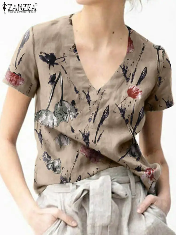 ZANZEA Women Summer Bohemian Floral Printed Blouse Casual Vintage Holiday Party Blusas Elegant V Neck Short Sleeve Shirt 2023
ZANZEA Women Summer Bohemian Floral Printed Blouse Casual Vintage Holiday Party Blusas Elegant V Neck Short Sleeve Shirt 2023