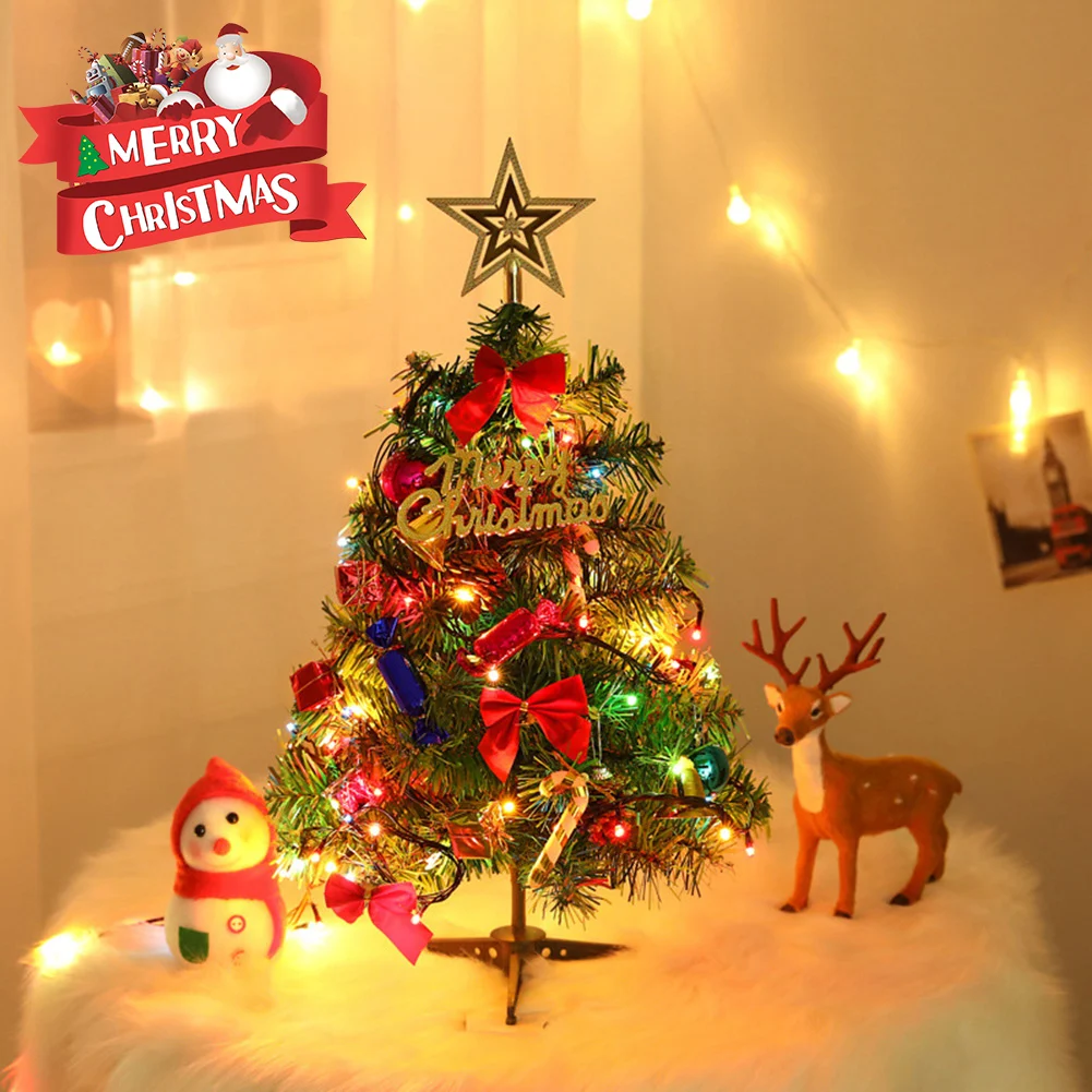 50cm Small Table Christmas Tree with LED Light Home Decoration Artificial Pine Tree with Ornaments Xmas Decoration New Year Gift
50cm Small Table Christmas Tree with LED Light Home Decoration Artificial Pine Tree with Ornaments Xmas Decoration New Year Gift
