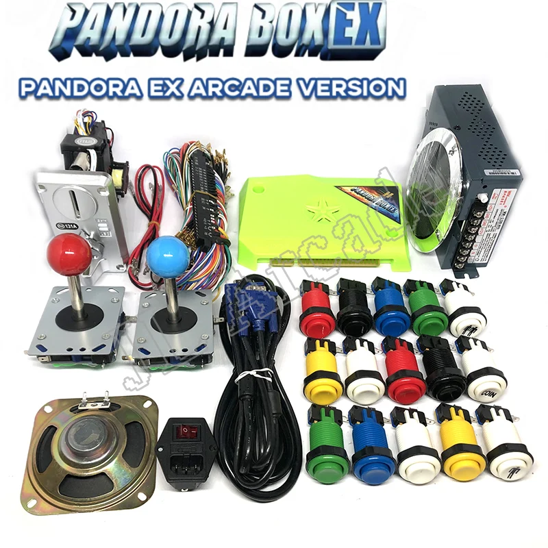 

FHD 1080P Diy Arcade Game Kit Pandora Box EX 8 Way Sanwa Arcade Joystick Chrome Plating Illuminated Arcade Button Pandora EX