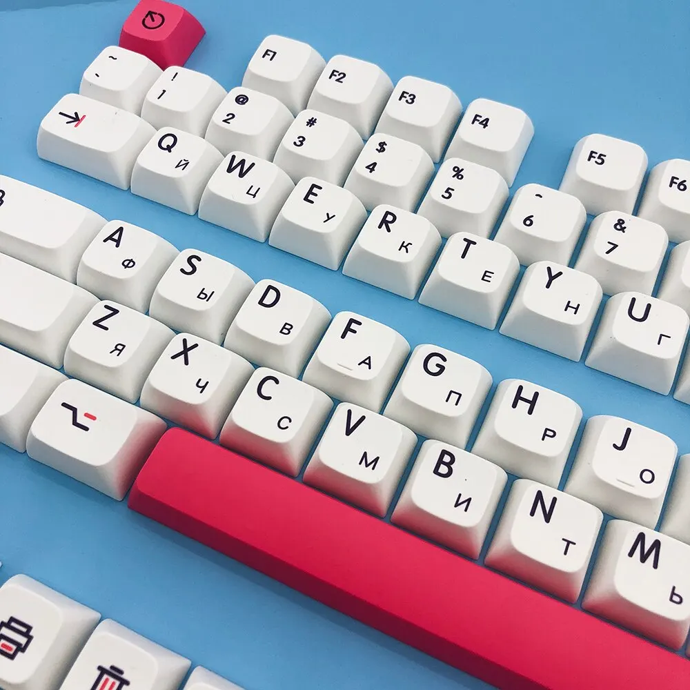 

Колпачки для клавиш PBT XDA, персонализированные колпачки для клавиш с английской и русской раскладкой, сублимационная печать для Ikbc Cherry MX 104/87/61 клавиши, механическая клавиатура