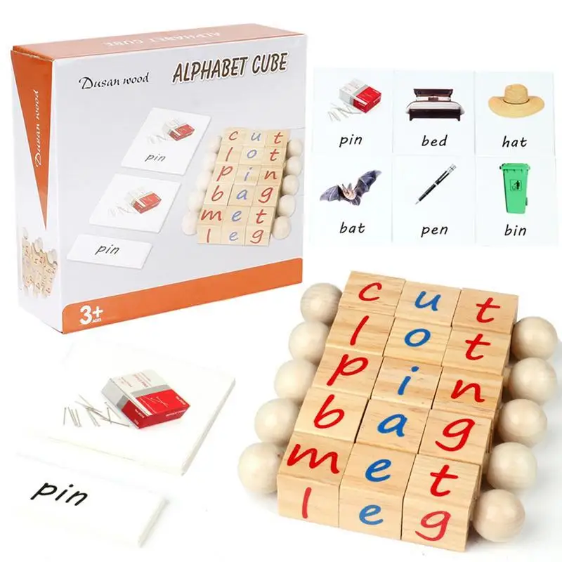 New Montessori Letter Spelling Blocks Puzzle Education Toy Rotating Wooden Puzzle Block Developmental Toy
New Montessori Letter Spelling Blocks Puzzle Education Toy Rotating Wooden Puzzle Block Developmental Toy