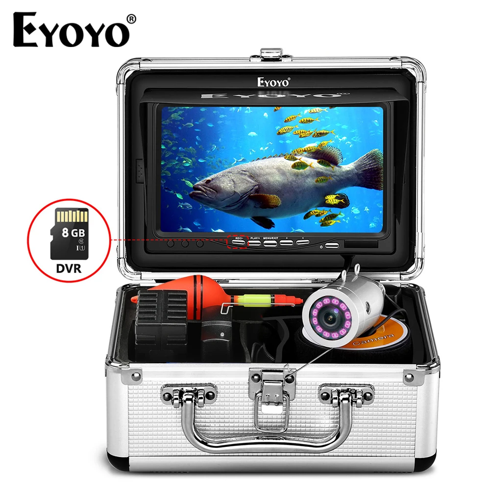 Набор для поиска рыбы Eyoyo, инфракрасная камера HD 1000TVL + кабель 30 м, дисплей 7 дюймов, функция DVR, аккумулятор 4500 мАч
Набор для поиска рыбы Eyoyo, инфракрасная камера HD 1000TVL + кабель 30 м, дисплей 7 дюймов, функция DVR, аккумулятор 4500 мАч