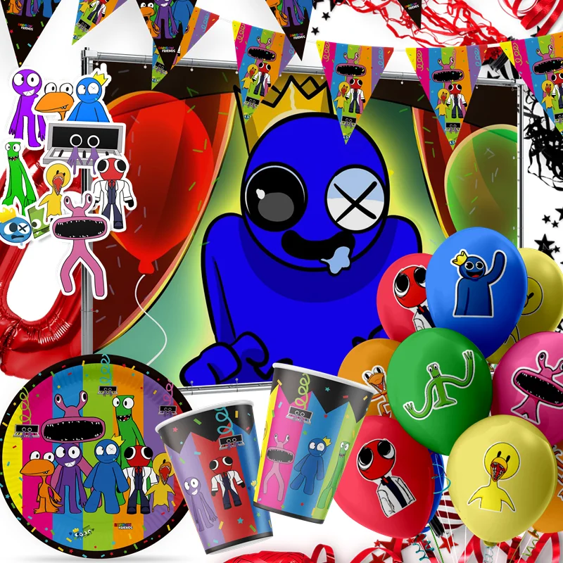 TAKARA TOMY Rainbow Friends Theme Birthday Party Decoration Disposable Tableware Plate Cup Caketopper Tablecloth Balloon Kid Toy
TAKARA TOMY Rainbow Friends Theme Birthday Party Decoration Disposable Tableware Plate Cup Caketopper Tablecloth Balloon Kid Toy