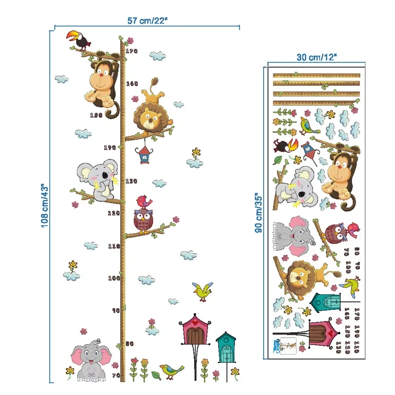 Cute elephant lion zoo Height Measure Wall Sticker home Decoration Kids children room height Ruler animals stickers Art Decals
Cute elephant lion zoo Height Measure Wall Sticker home Decoration Kids children room height Ruler animals stickers Art Decals
