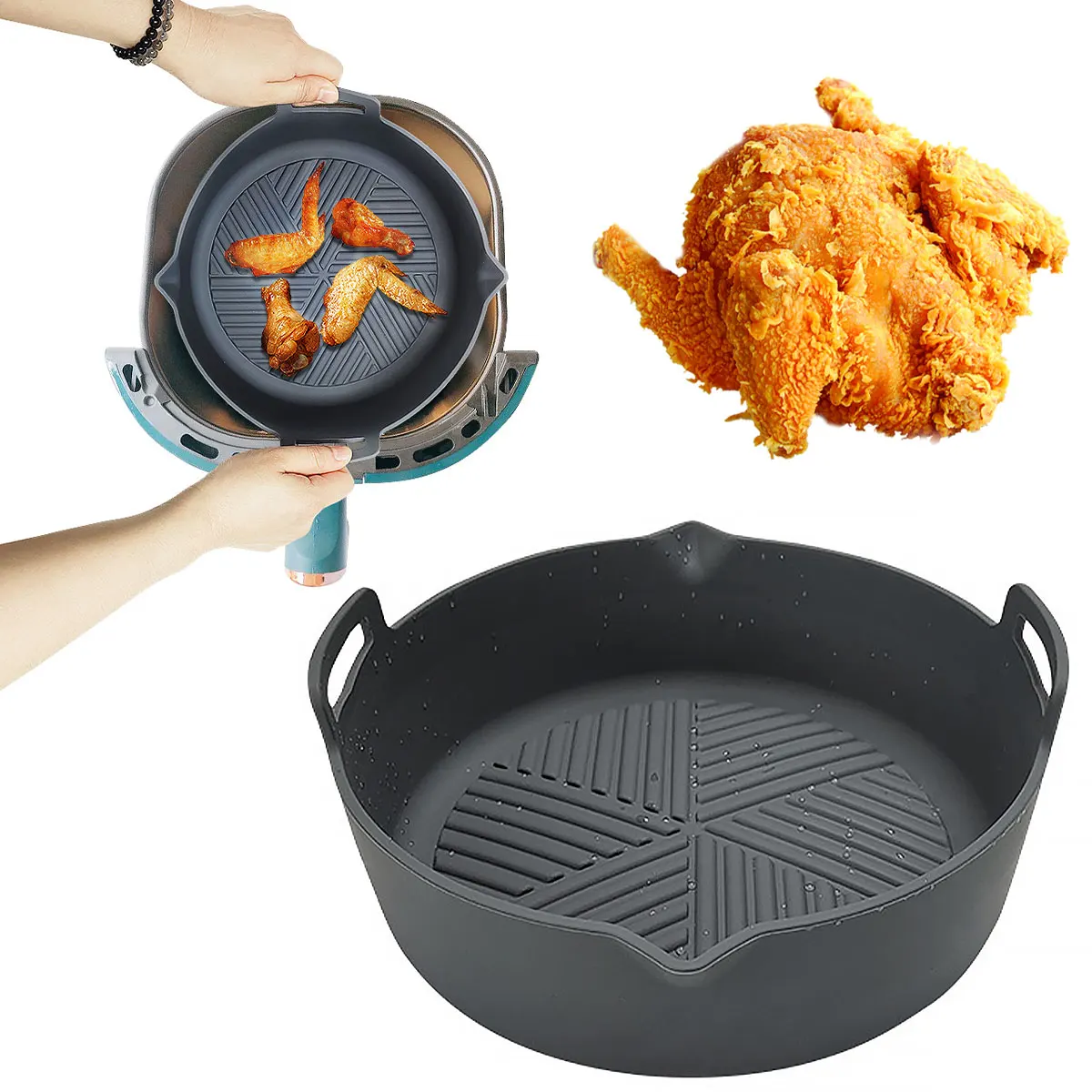 8 Inch Air Fryer Silicone Pot Baking Basket Oven Baking Tray Fried Chicken Basket Mat Round Replacemen Grill Pan Kitchen Tools
8 Inch Air Fryer Silicone Pot Baking Basket Oven Baking Tray Fried Chicken Basket Mat Round Replacemen Grill Pan Kitchen Tools