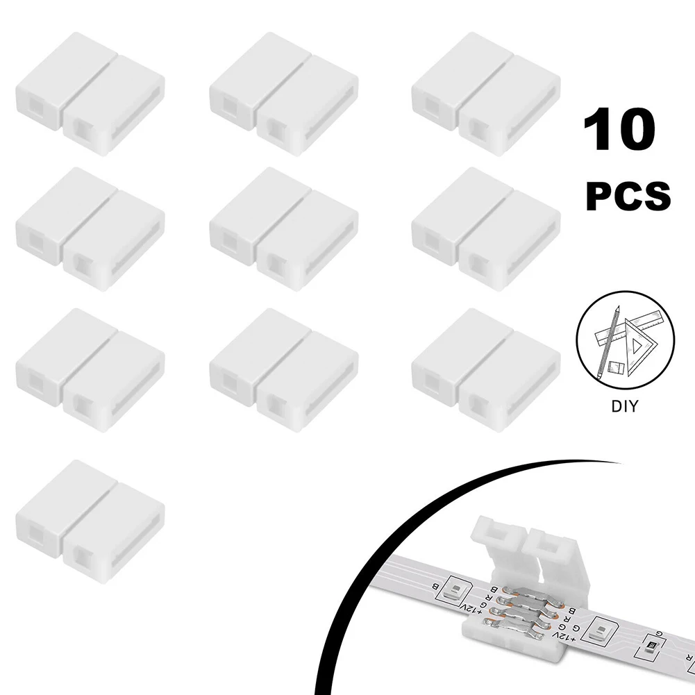 10pcs 10mm 4-pin Solderless Clip-on Coupler Connector For 5050 RGB LED Strip Light Solder-free Buckle Connector
10pcs 10mm 4-pin Solderless Clip-on Coupler Connector For 5050 RGB LED Strip Light Solder-free Buckle Connector