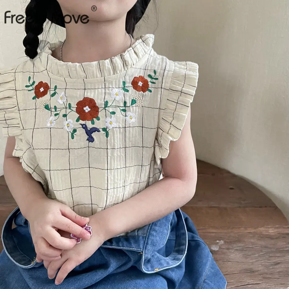 Freely Move Girls Summer Blouse 2022 Girls Tops and Blouses Cotton Embroidery Sleeveless Shirt for Girl Shirts Children Clothing
Freely Move Girls Summer Blouse 2022 Girls Tops and Blouses Cotton Embroidery Sleeveless Shirt for Girl Shirts Children Clothing