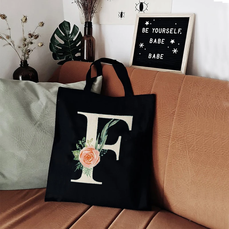 Flower Letter Font A B C D E F G Shopping Canvas Tote Casual Large-capacity Flower Shopper Bag Fashion Designer Tote Bag
Flower Letter Font A B C D E F G Shopping Canvas Tote Casual Large-capacity Flower Shopper Bag Fashion Designer Tote Bag